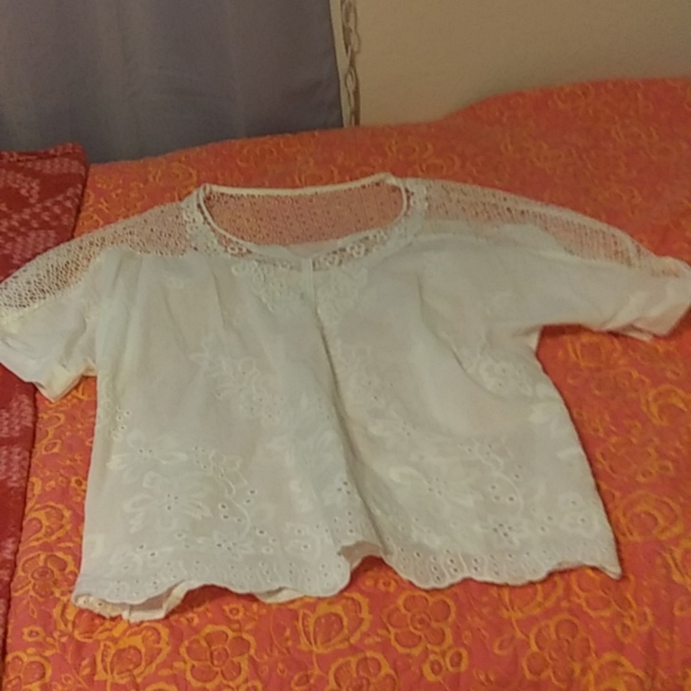 White,lacy,blouse